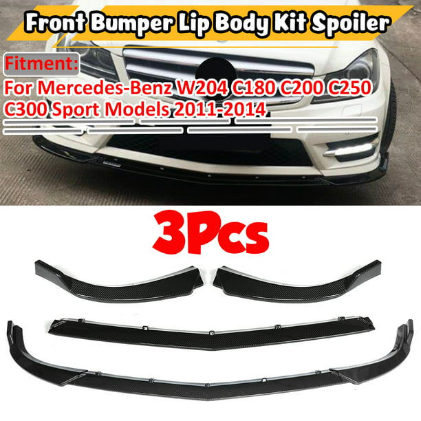 Carbon Fiber Front Bumper Lip Spoiler Splitter Trim For Benz W204 Sport 2011-14 